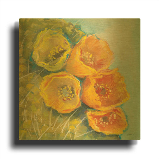 'Blooming Succulent II' By Carol Rowan Gold Metal Wall Art