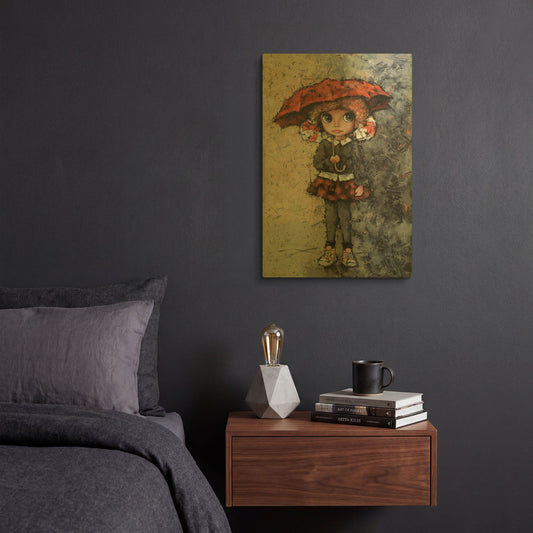 'Girl With Bows' By Alexander Gunin Gold Metal Wall Art