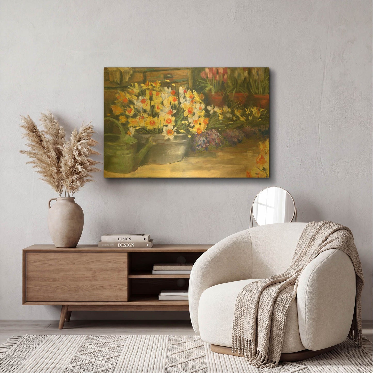 'Spring Daffodils' By Carol Rowan Gold Metal Wall Art