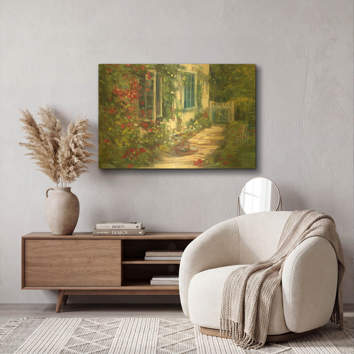 'Cottage Garden' By Carol Rowan Gold Metal Wall Art