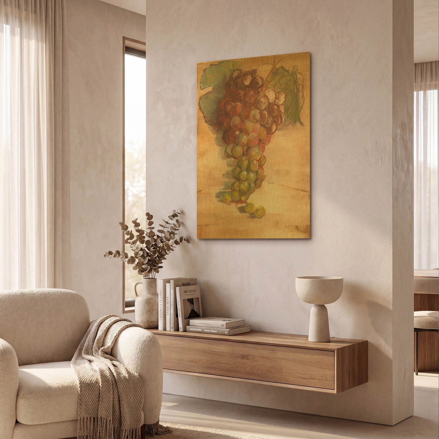 'Grape Harvest II No Label' By Carol Rowan Gold Metal Wall Art
