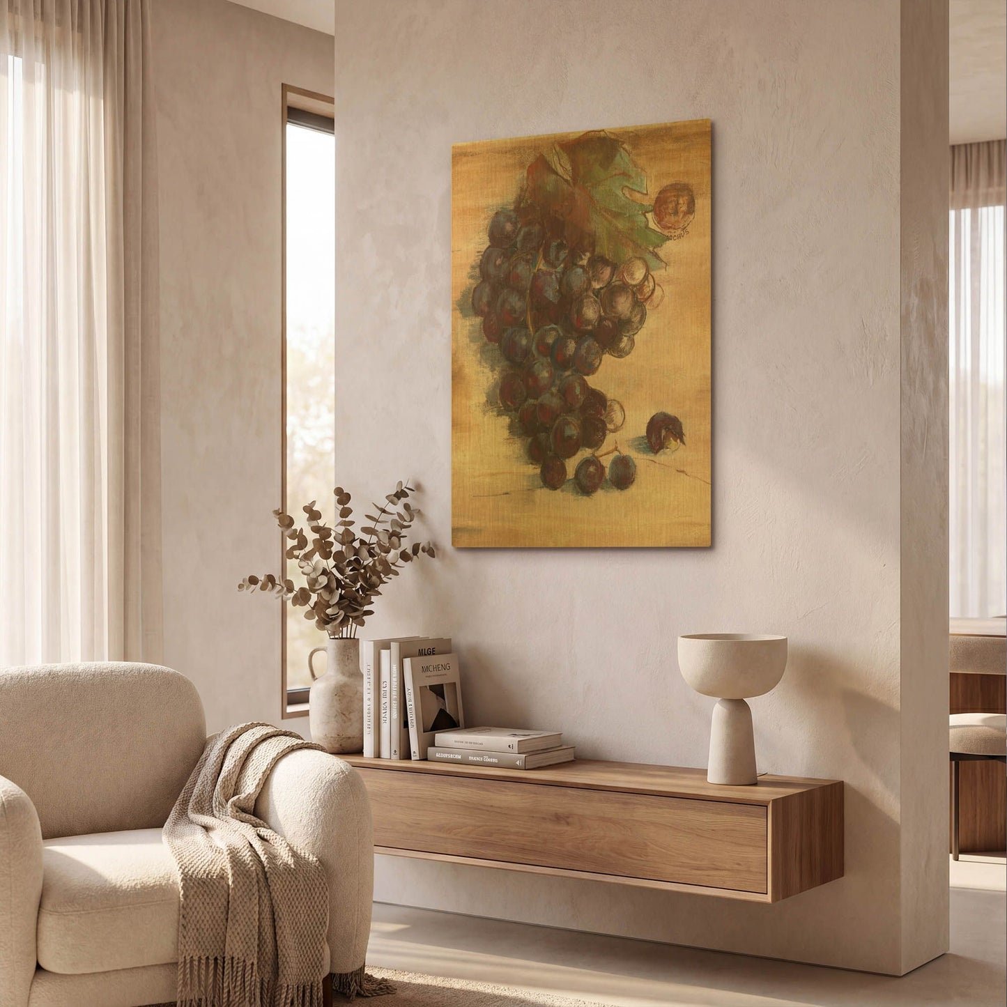 'Grape Harvest III No Label' By Carol Rowan Gold Metal Wall Art