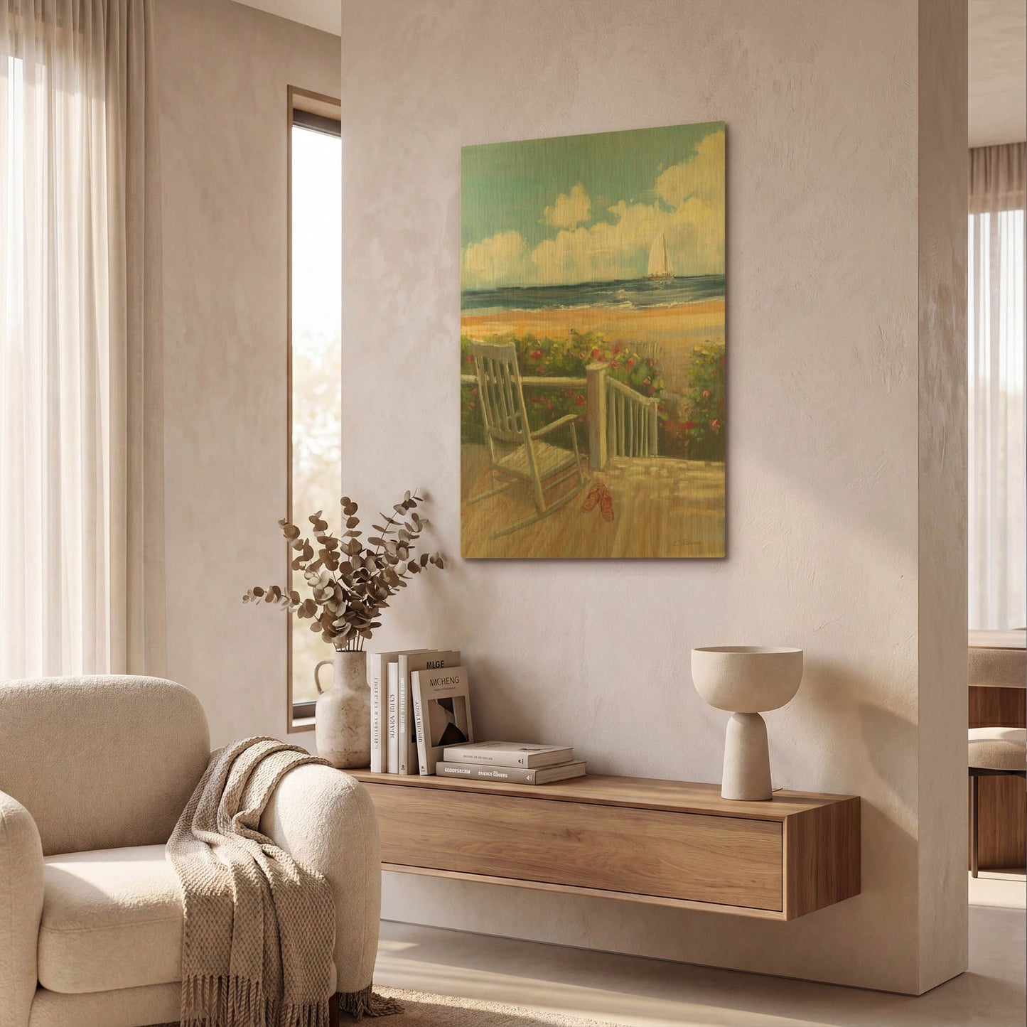 'By The Sea I' By Carol Rowan Gold Metal Wall Art