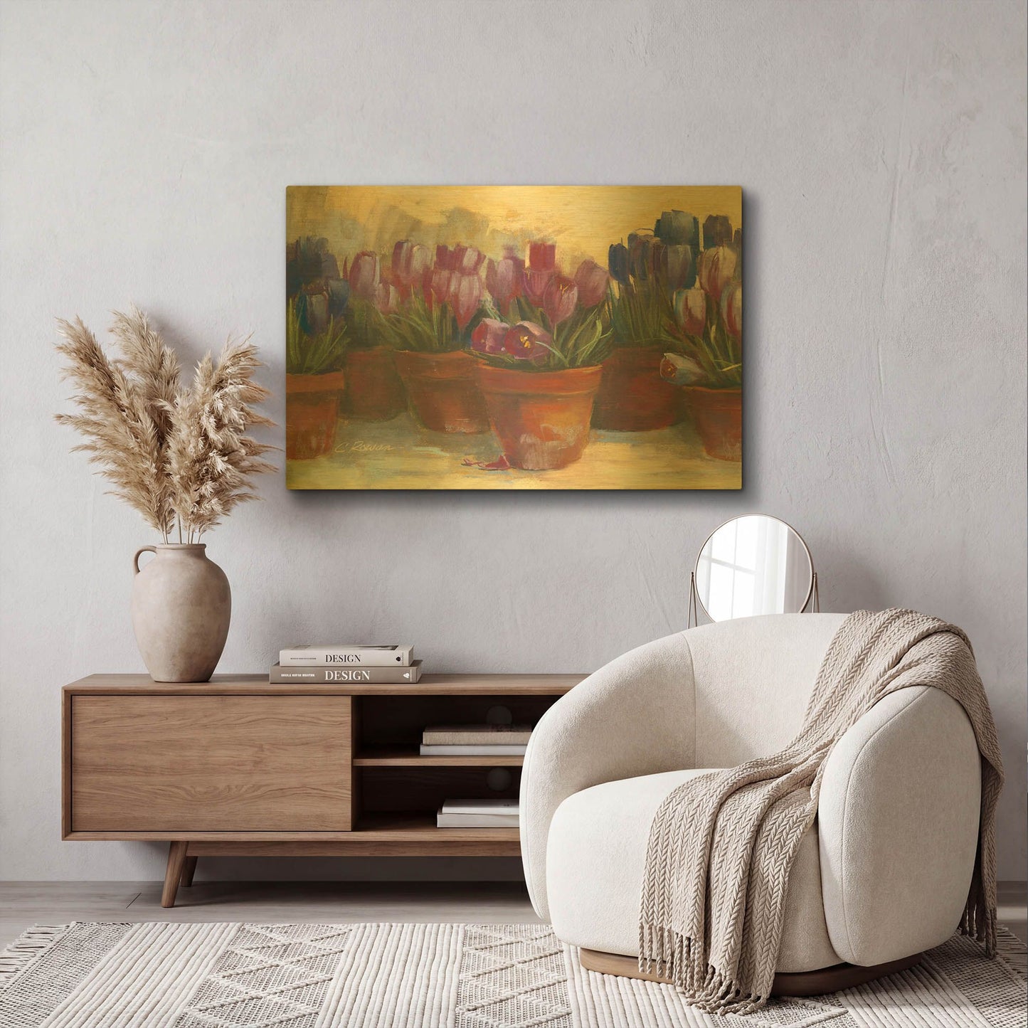 'Spring Crocus' By Carol Rowan Gold Metal Wall Art
