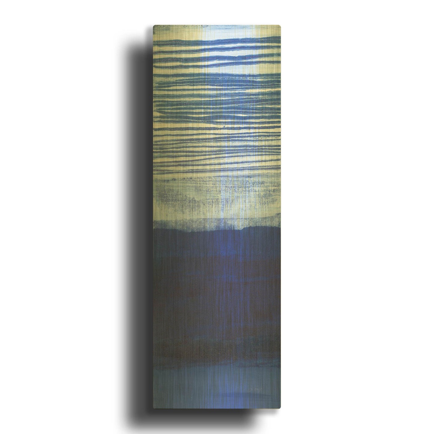'Blue Haze II' By Jo Maye Gold Metal Wall Art