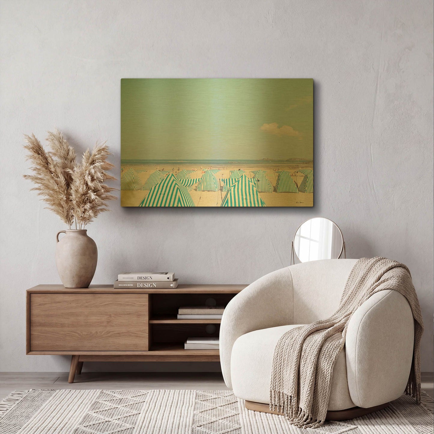 'French Holidays' By Keri Bevan Gold Metal Wall Art