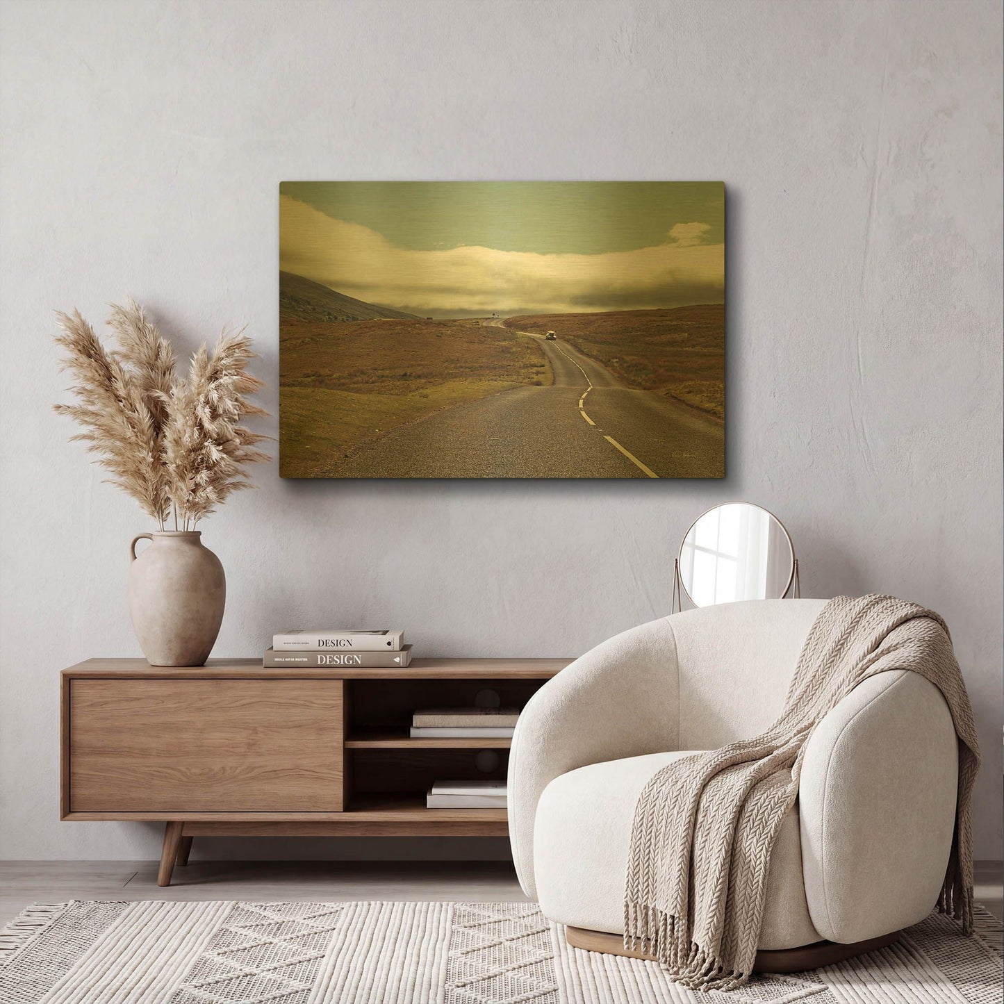 'The Open Road' By Keri Bevan Gold Metal Wall Art