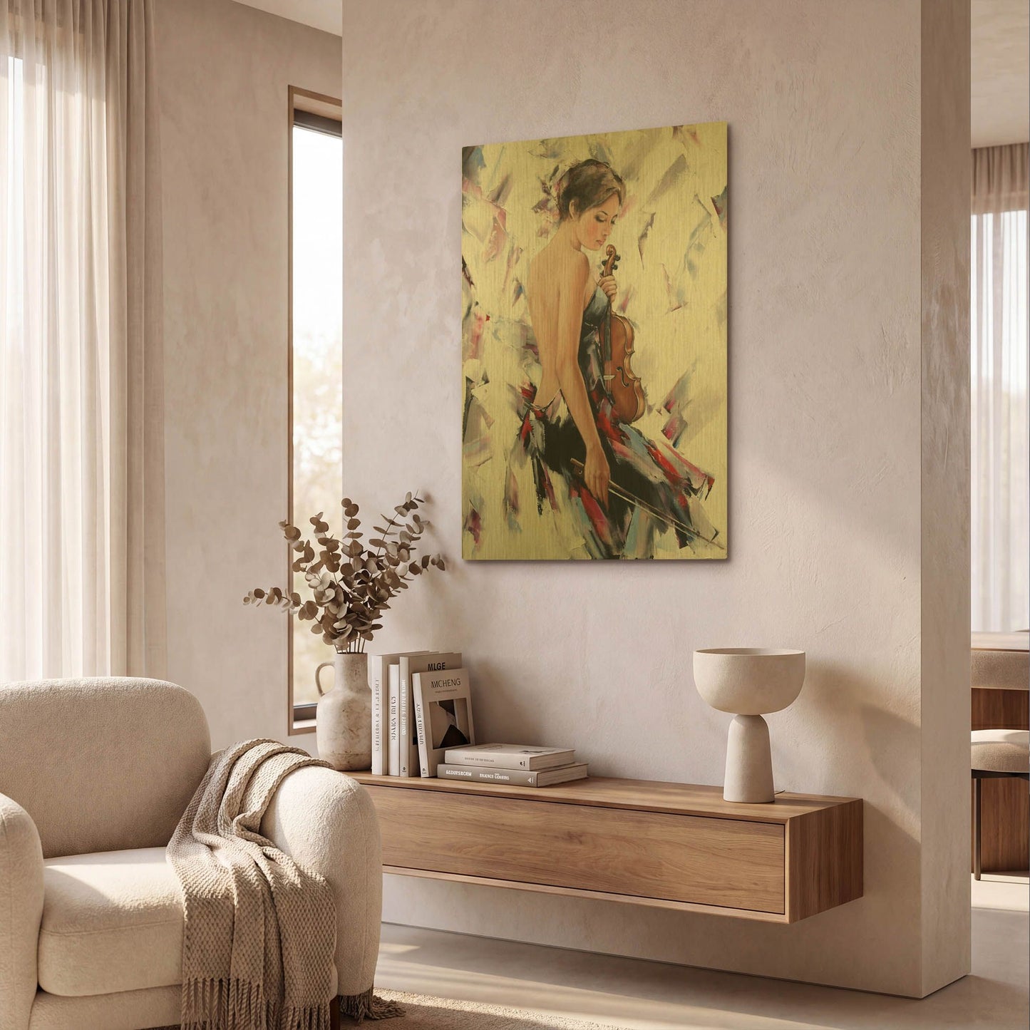 'Violinist' By Alexander Gunin Gold Metal Wall Art