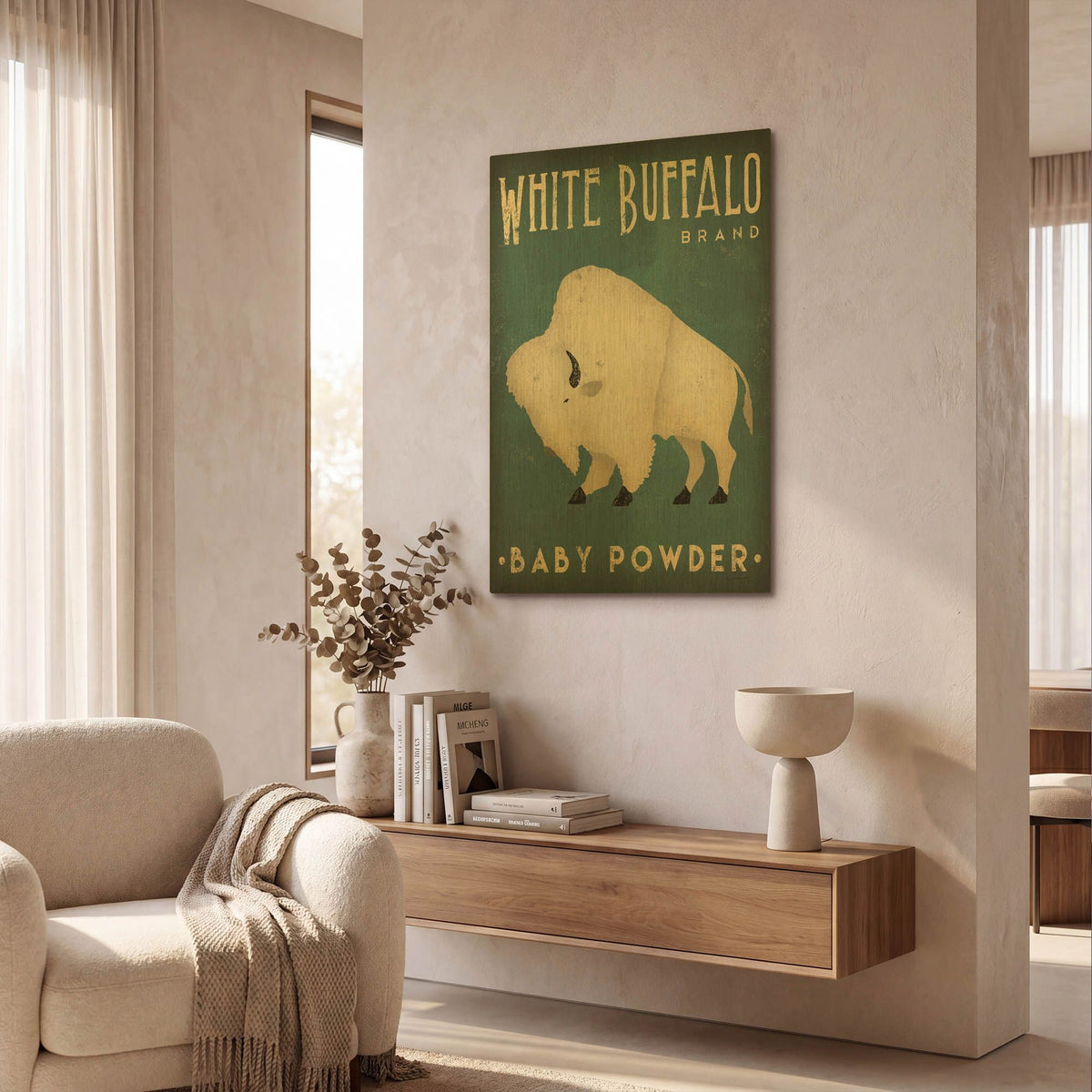 'Buffalo Bison V' By Ryan Fowler Gold Metal Wall Art