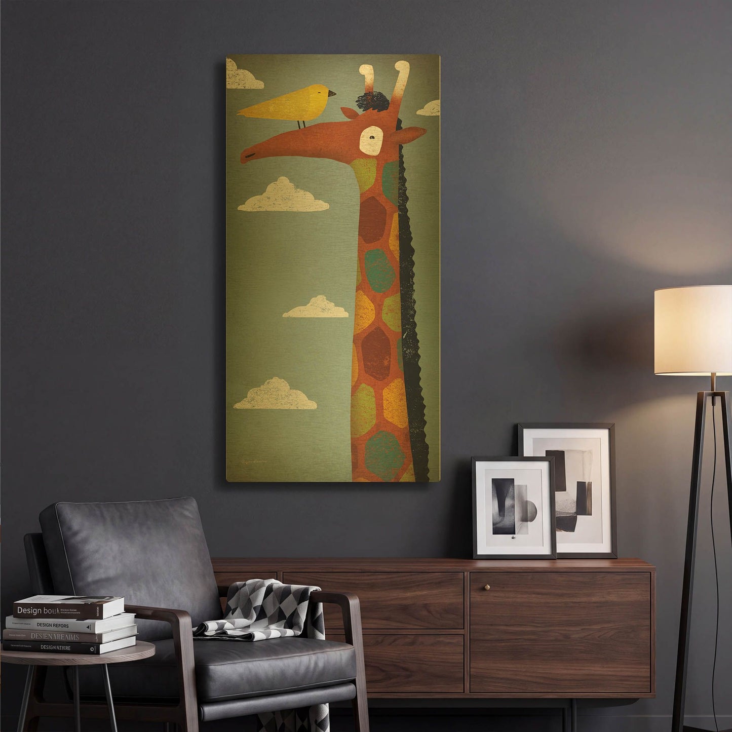 'Giraffe' By Ryan Fowler Gold Metal Wall Art
