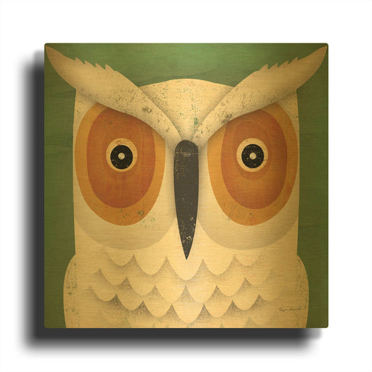 'White Owl' By Ryan Fowler Gold Metal Wall Art