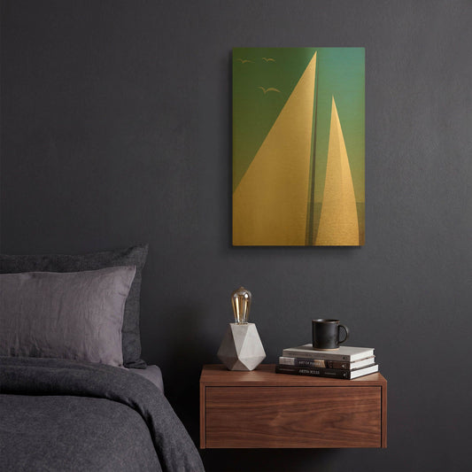 'Sails I' By Ryan Fowler Gold Metal Wall Art
