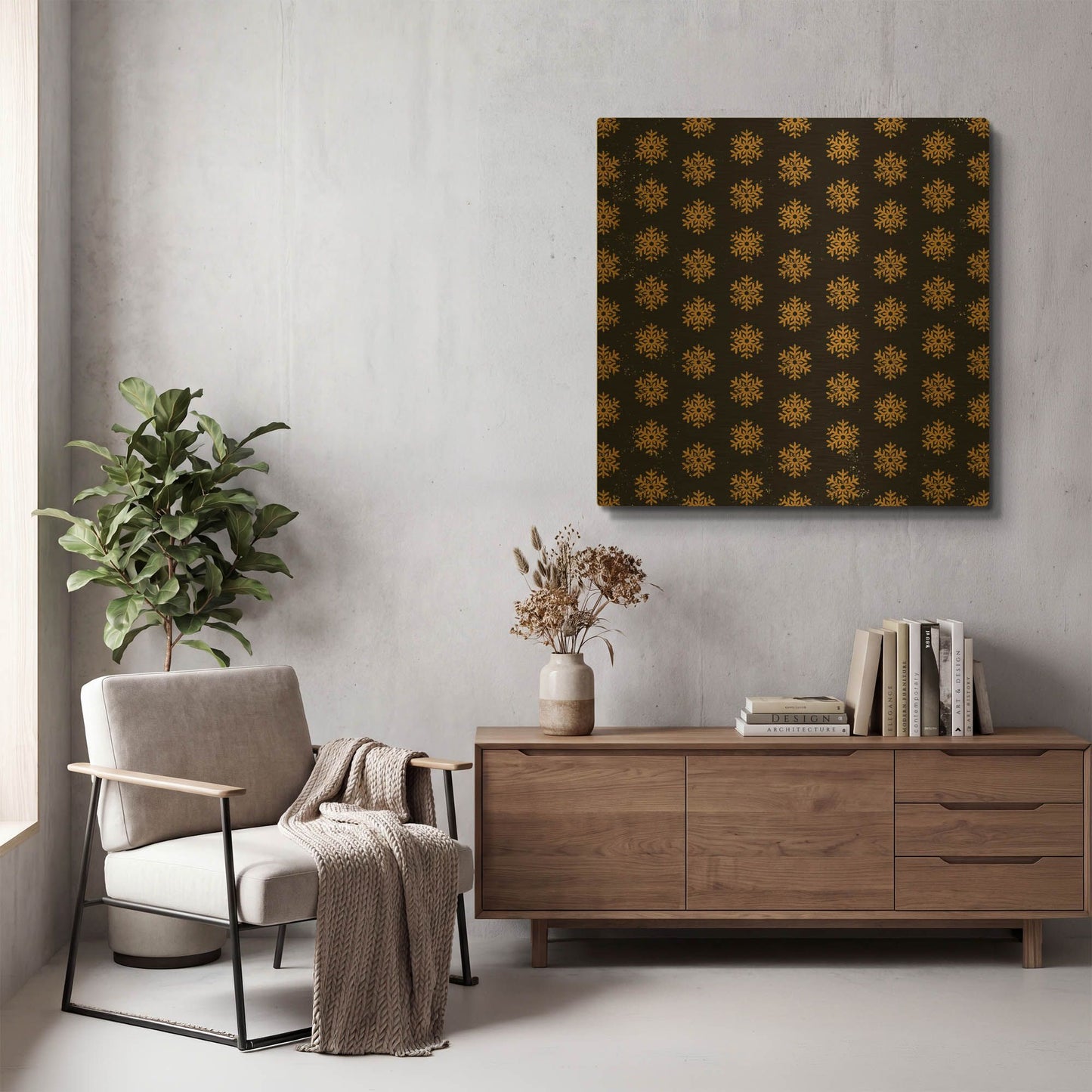 'Nutcracker Pattern Bright II' By Ryan Fowler Gold Metal Wall Art