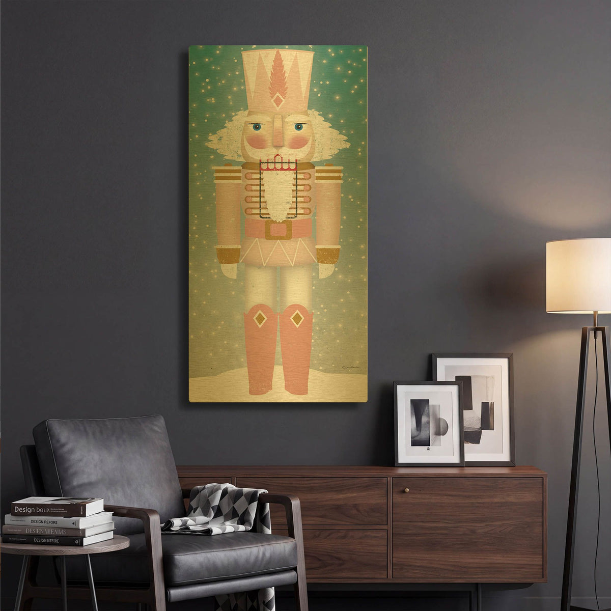 'Nutcracker II Blush' By Ryan Fowler Gold Metal Wall Art