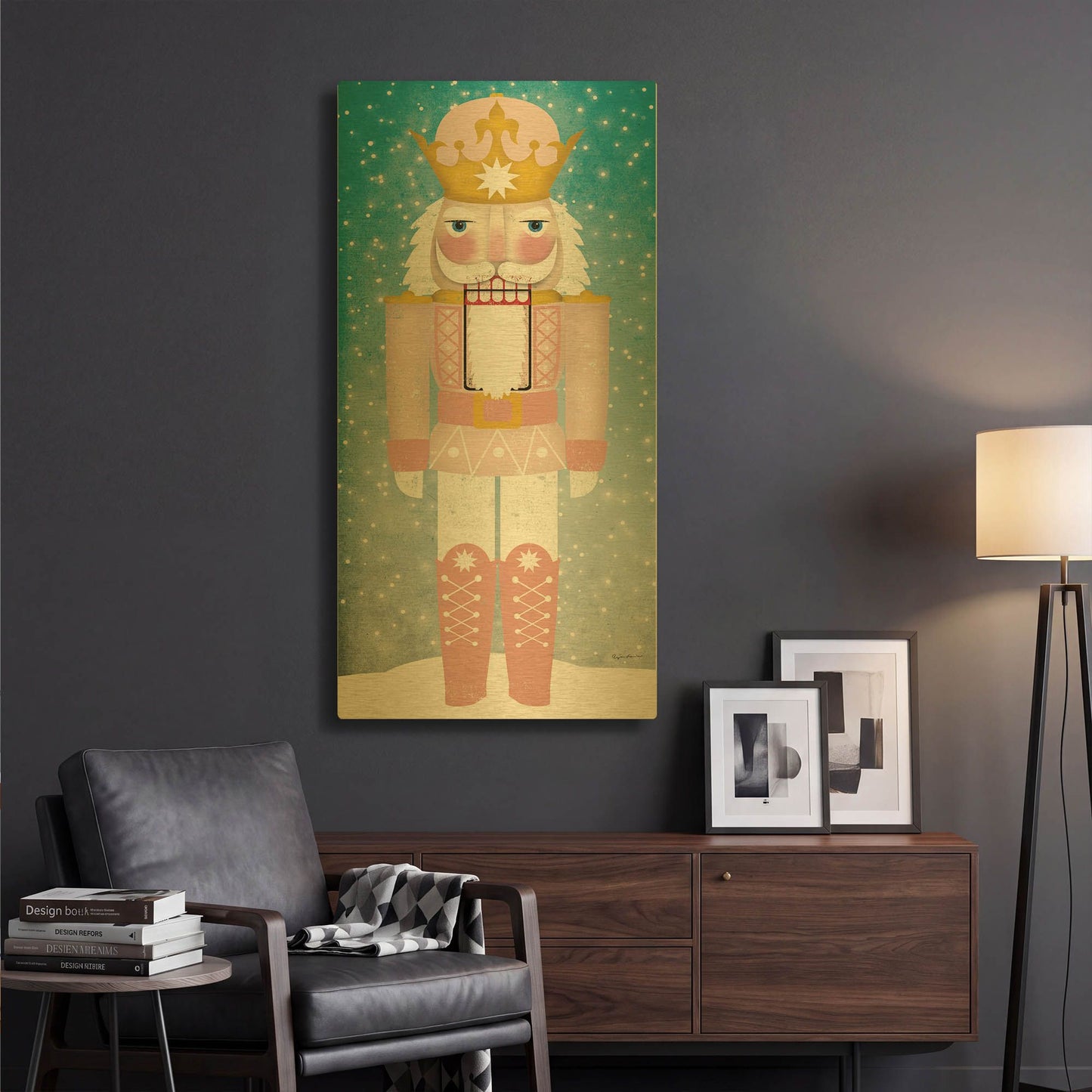 'Nutcracker III Blush' By Ryan Fowler Gold Metal Wall Art
