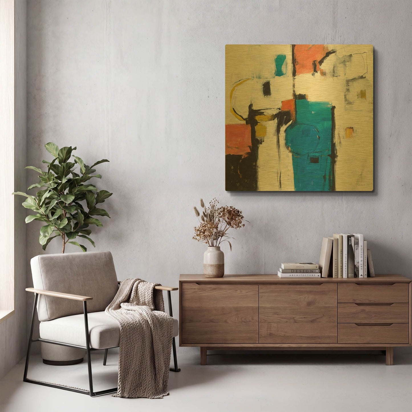 'Catalina II' By Mike Schick Gold Metal Wall Art