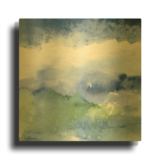 'Midnight At The Lake III' By Mike Schick Gold Metal Wall Art