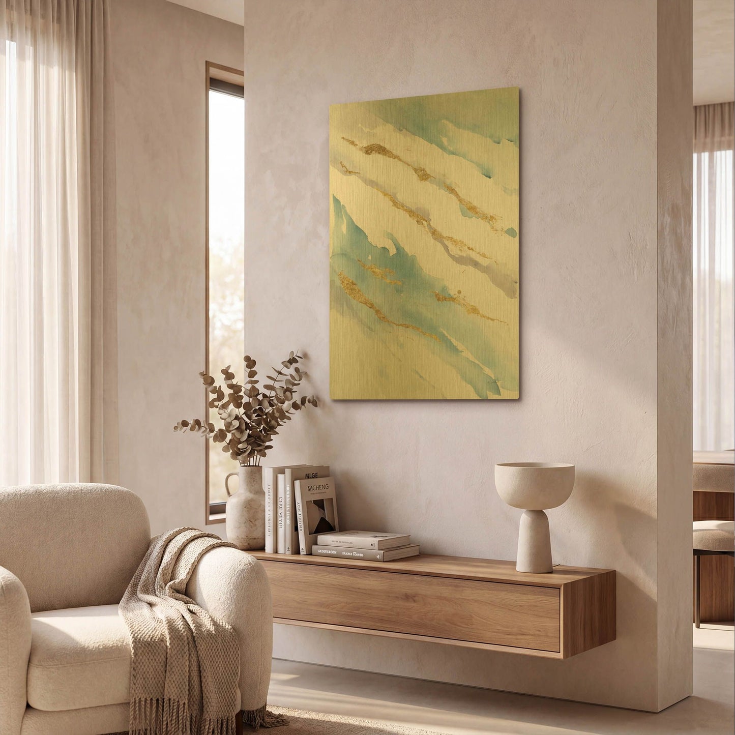 'Drift V2' By Mike Schick Gold Metal Wall Art