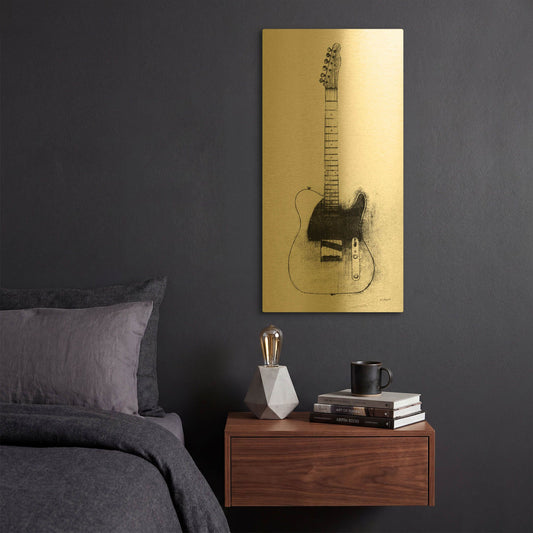 'Garage Band I' By Mike Schick Gold Metal Wall Art