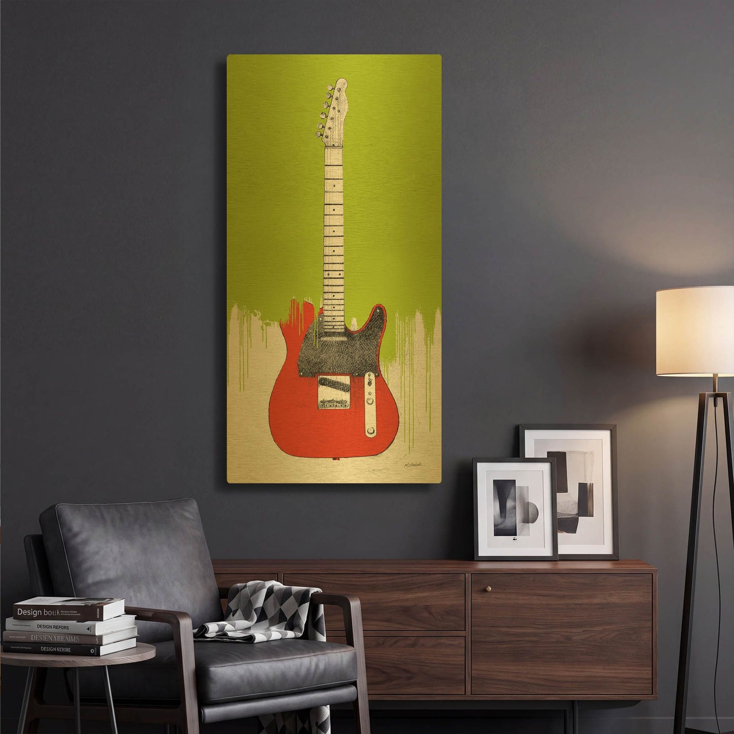 'Garage Band I Paint' By Mike Schick Gold Metal Wall Art