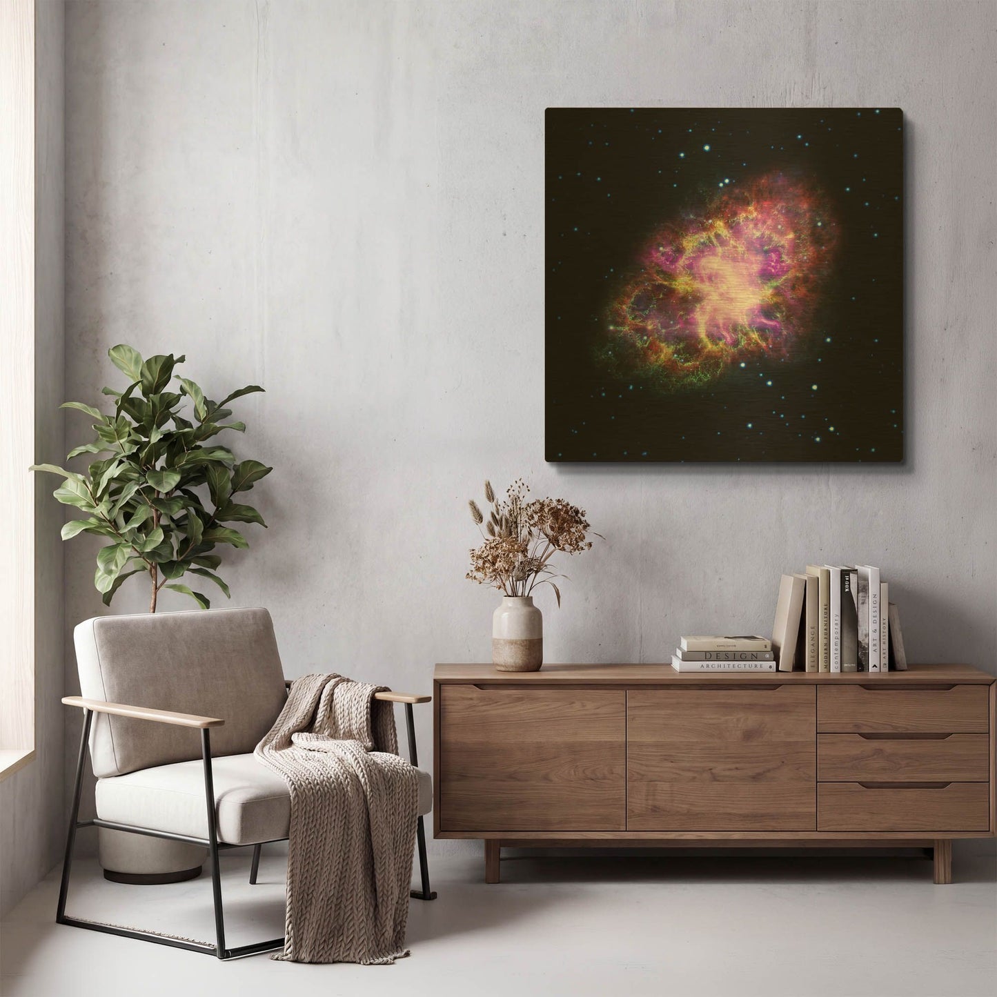 'Crab Nebula Multi-Wavelengths' By NASA Space Photos Gold Metal Wall Art