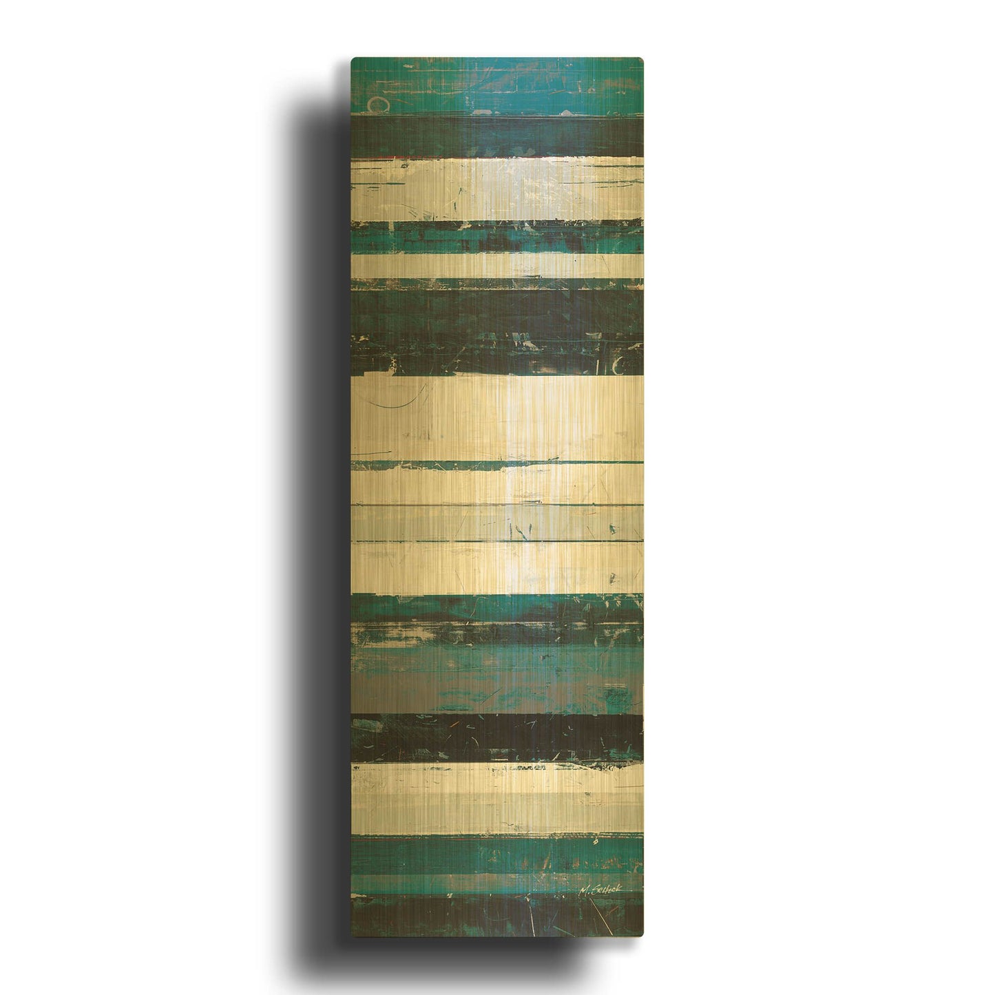 'Blue Zephyr IV' By Mike Schick Gold Metal Wall Art