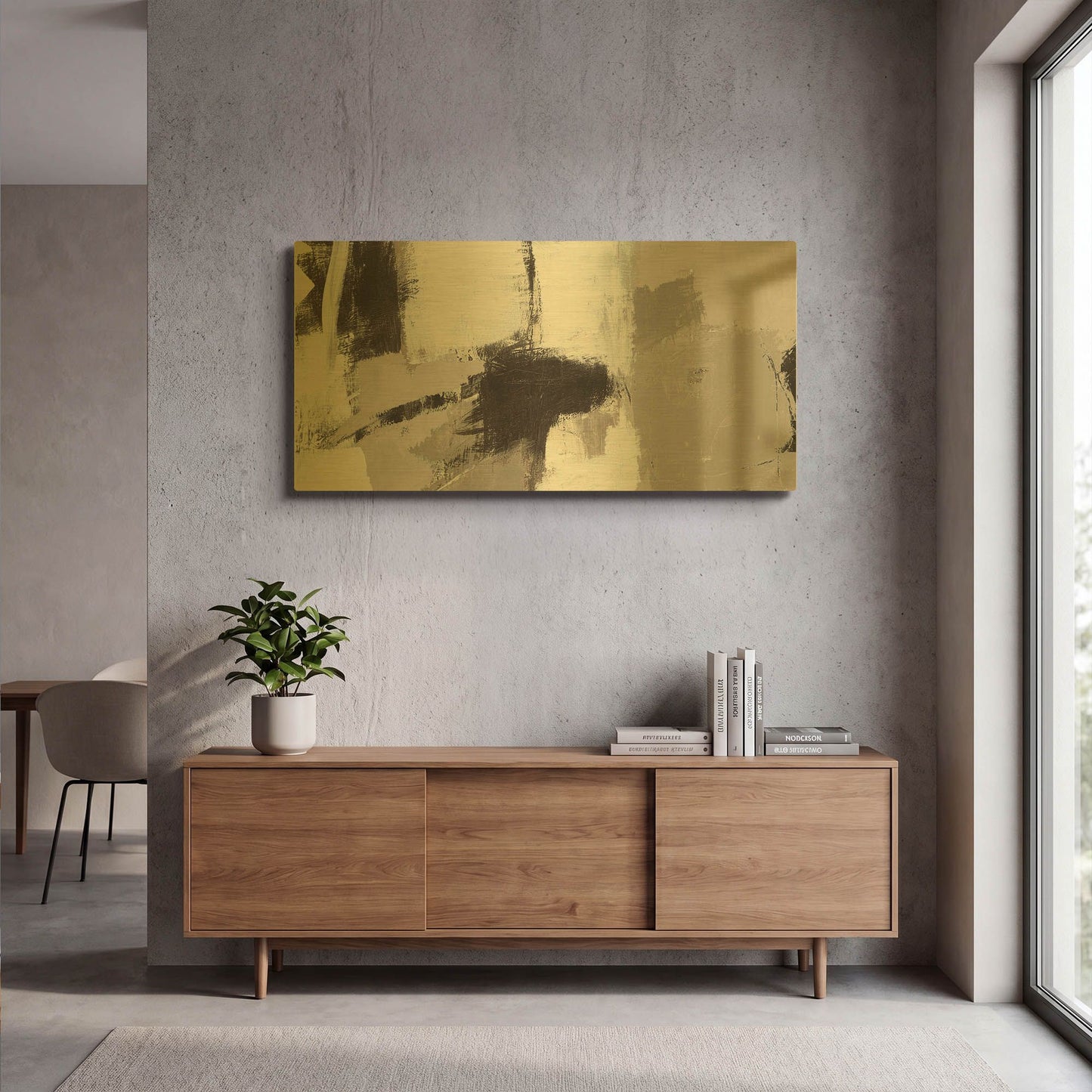'Catalina I Neutral Crop' By Mike Schick Gold Metal Wall Art