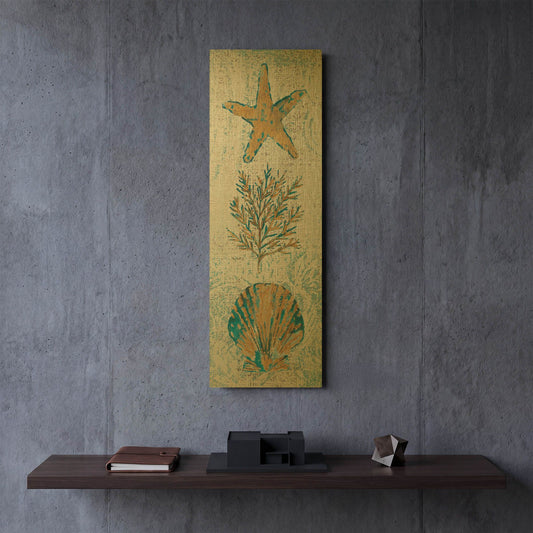 'Coastal Beauty Panel II' By Studio Mousseau Gold Metal Wall Art