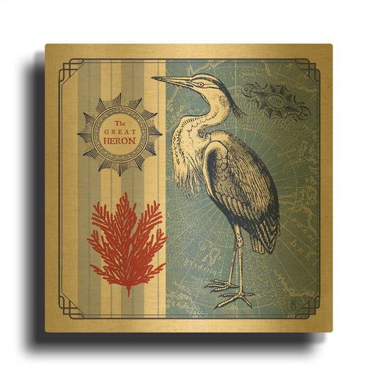 'Sea Bird IV' By Studio Mousseau Gold Metal Wall Art
