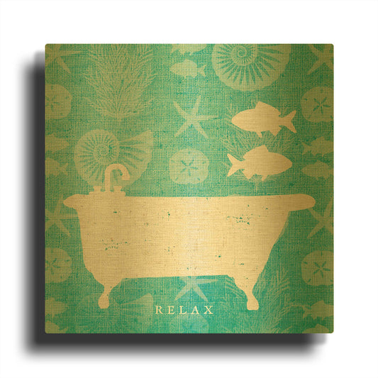 'Pacific Bath I' By Studio Mousseau Gold Metal Wall Art