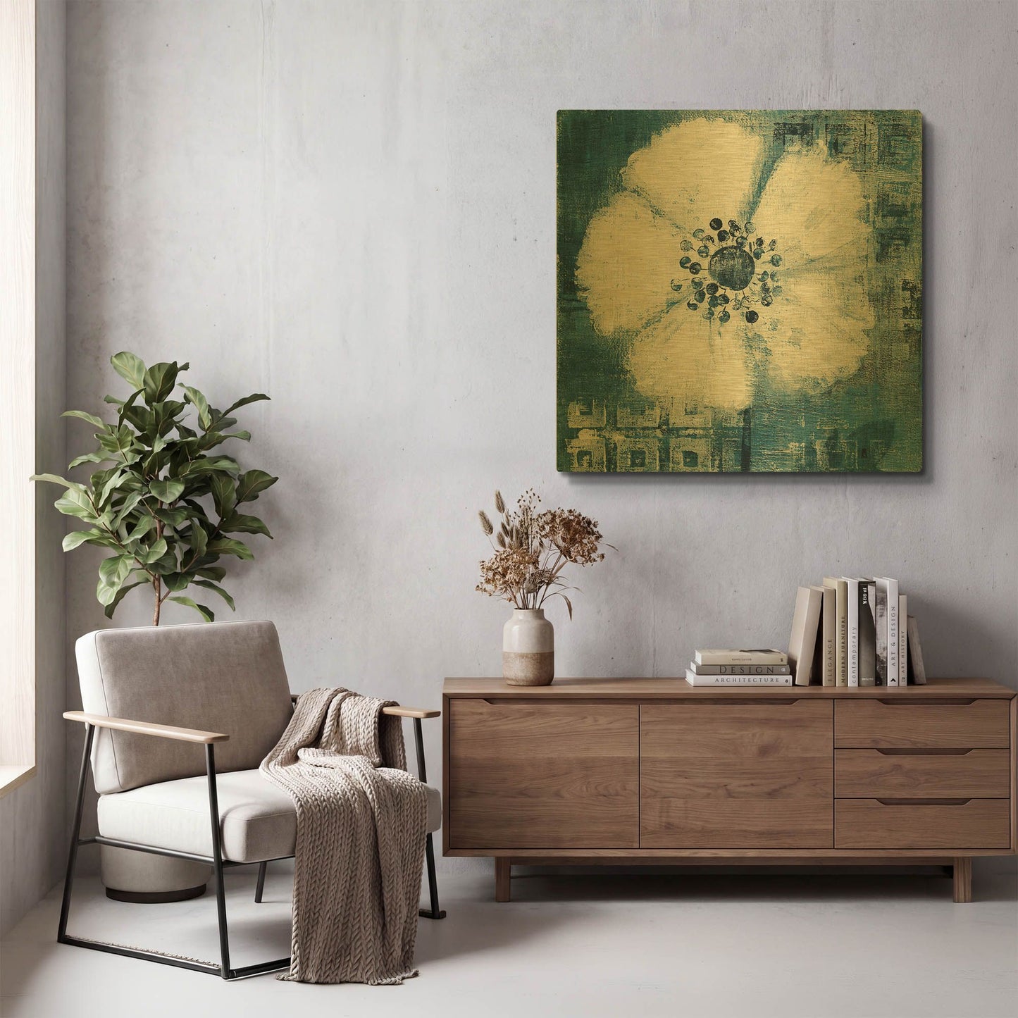 'Daisy for Barbara Blue Crop' By Studio Mousseau Gold Metal Wall Art