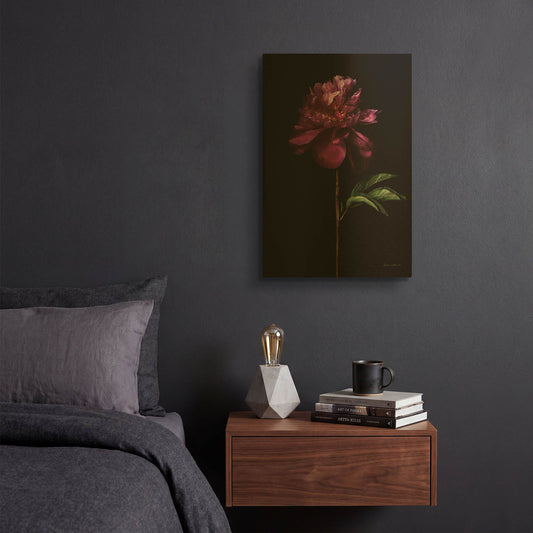 'Peony Portrait' By Elise Catterall Gold Metal Wall Art