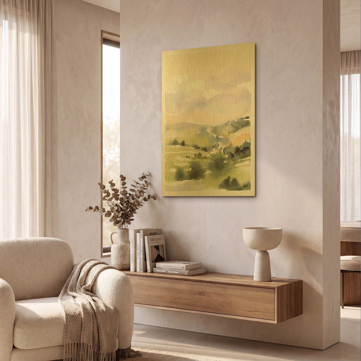 'Spring Hills I' By Katrina Pete Gold Metal Wall Art