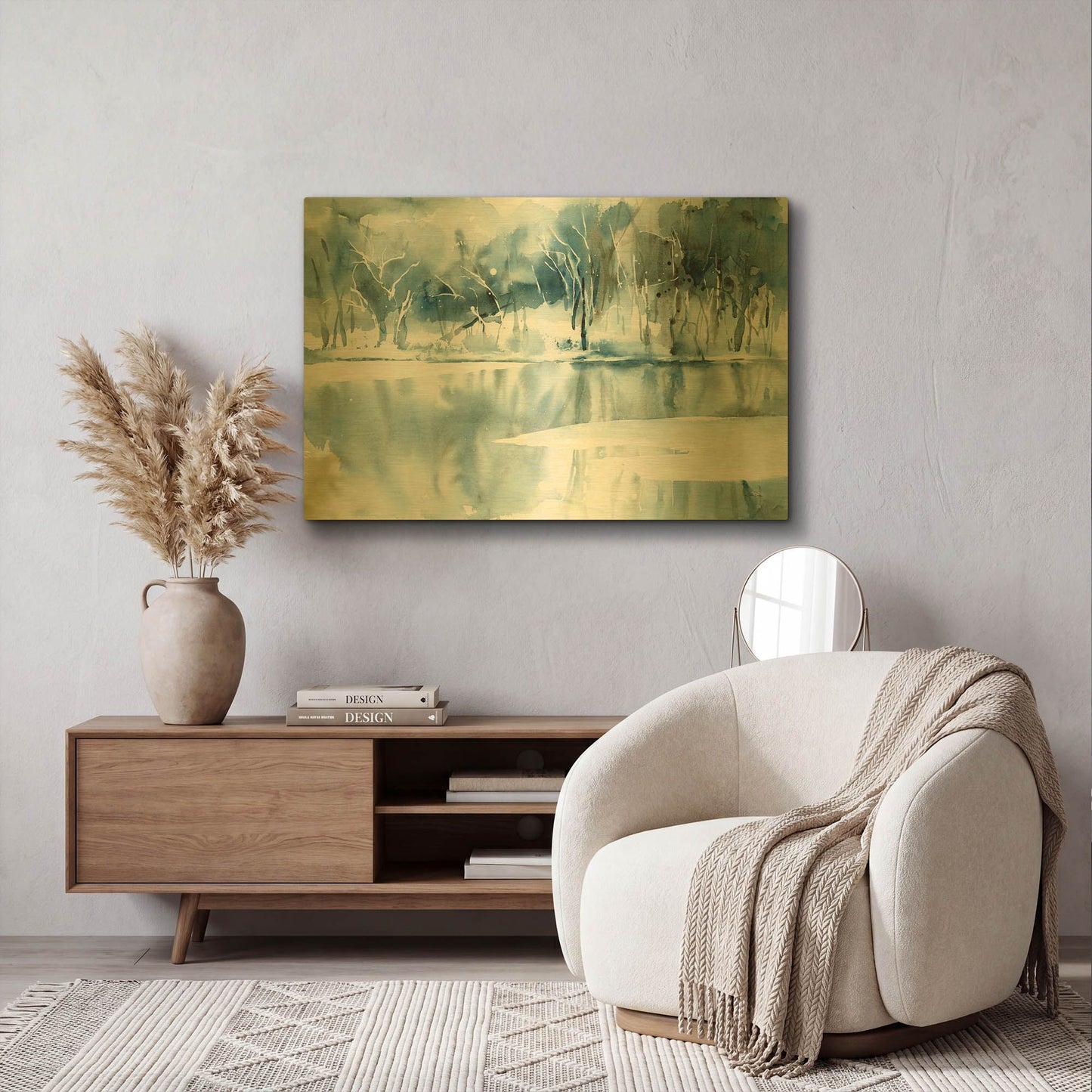'Blue Reflections' By Katrina Pete Gold Metal Wall Art