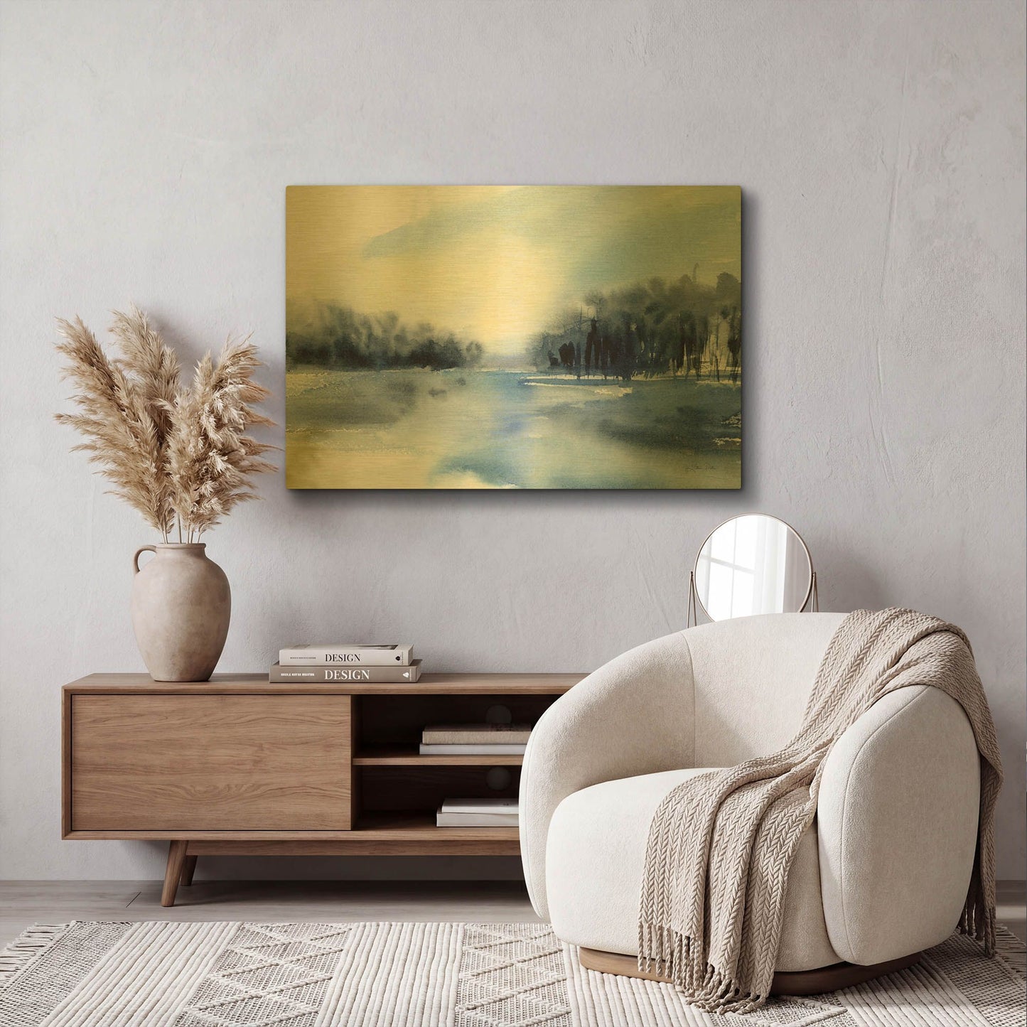 'Winter River' By Katrina Pete Gold Metal Wall Art