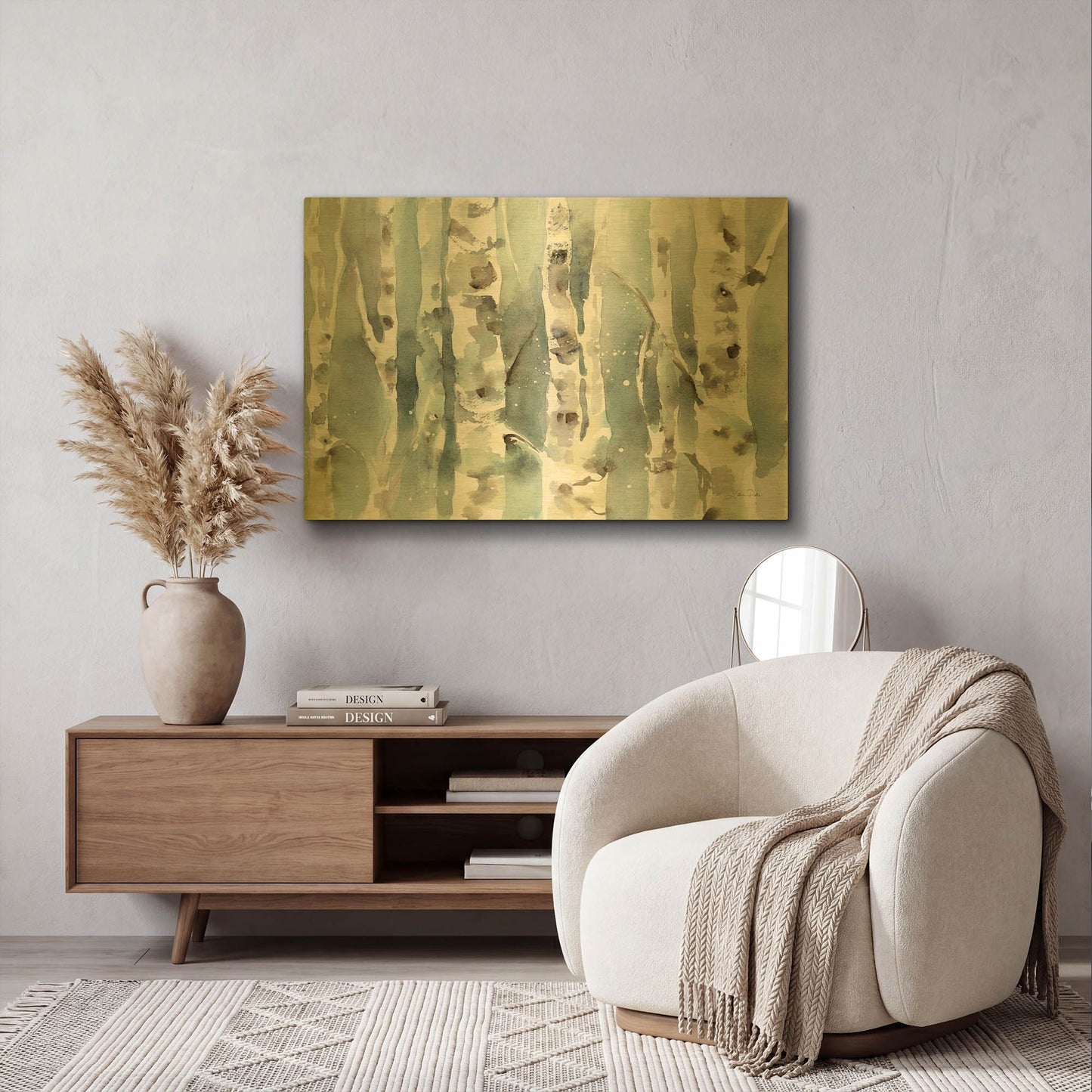 'Winter Birches' By Katrina Pete Gold Metal Wall Art