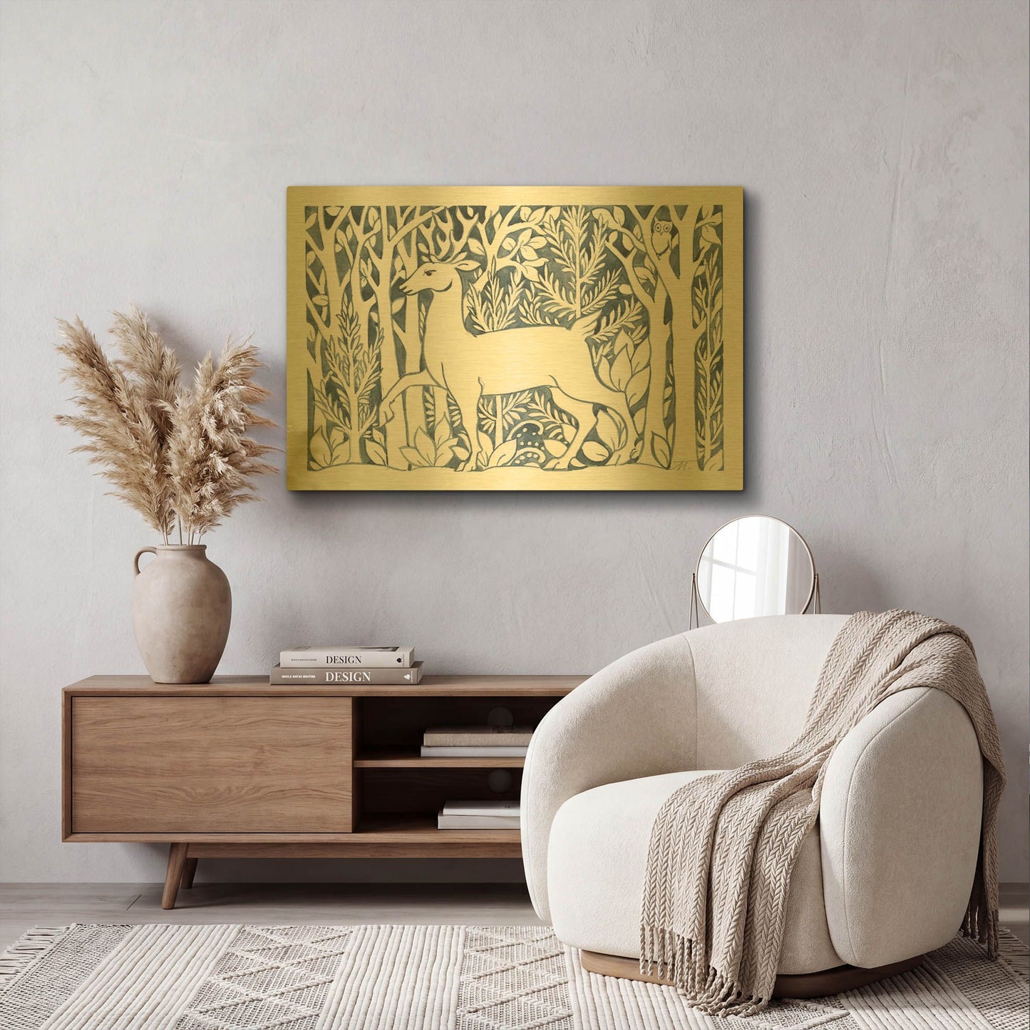 'Forest Life V' By Miranda Thomas Gold Metal Wall Art