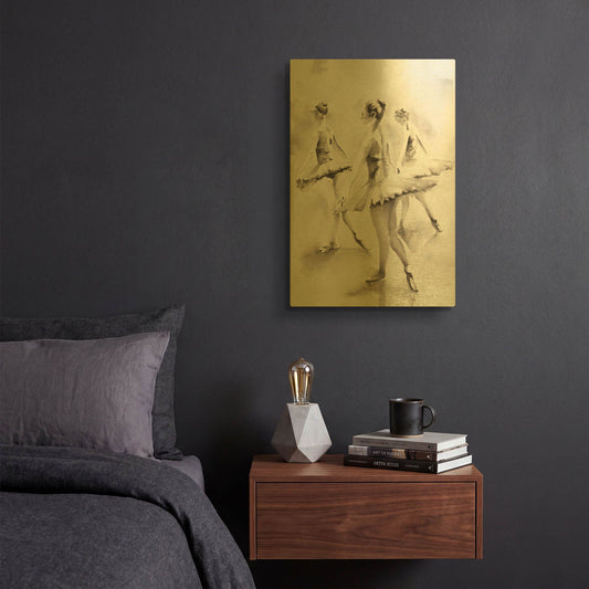 'Three Ballerinas' By Aimee Del Valle Gold Metal Wall Art