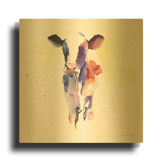'Holstein II' By Alan Majchrowicz Gold Metal Wall Art