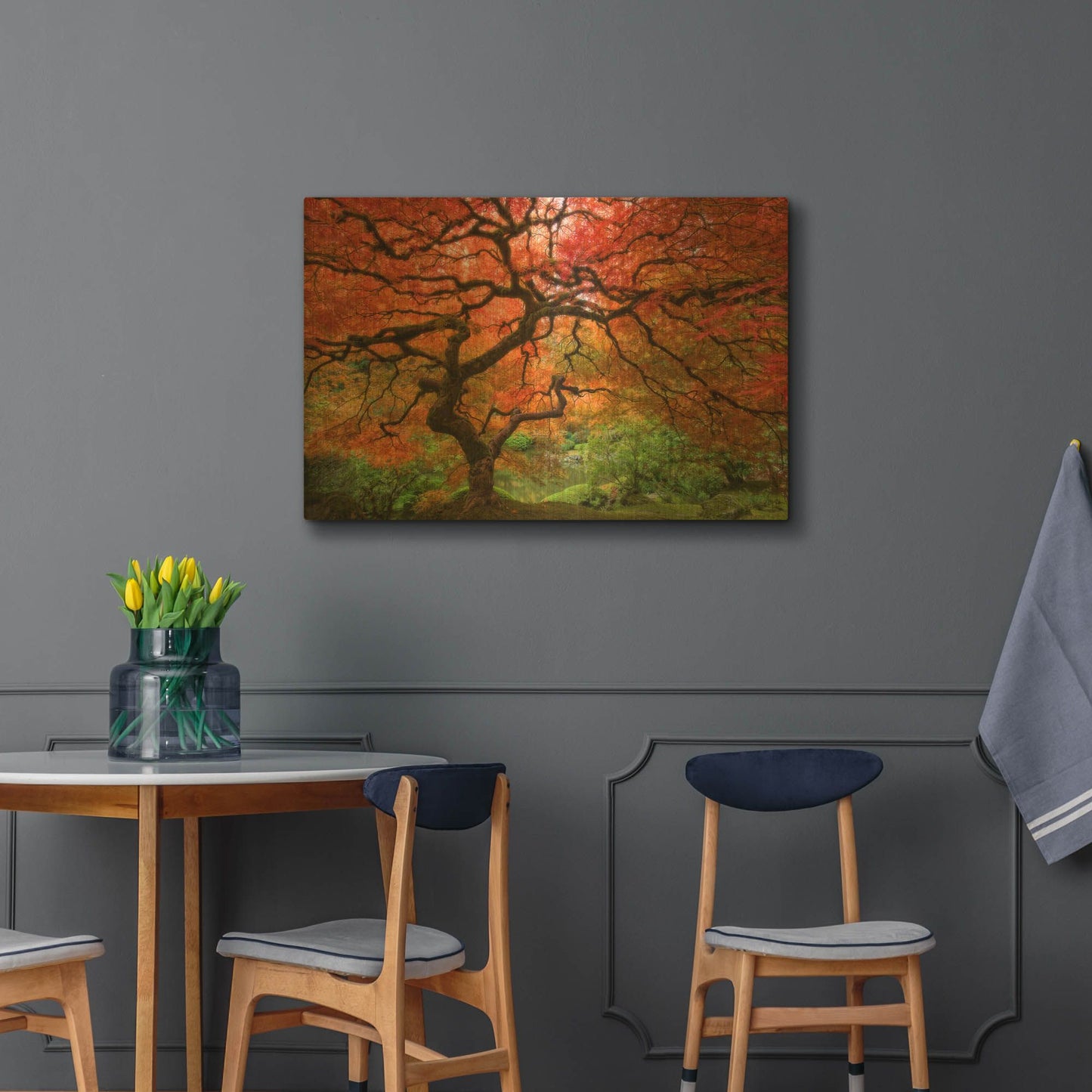'Japenese Maple' By Jesse Estes Gold Metal Wall Art
