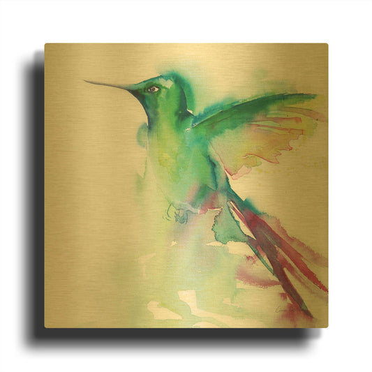 'Hummingbirds III' By Alan Majchrowicz Gold Metal Wall Art
