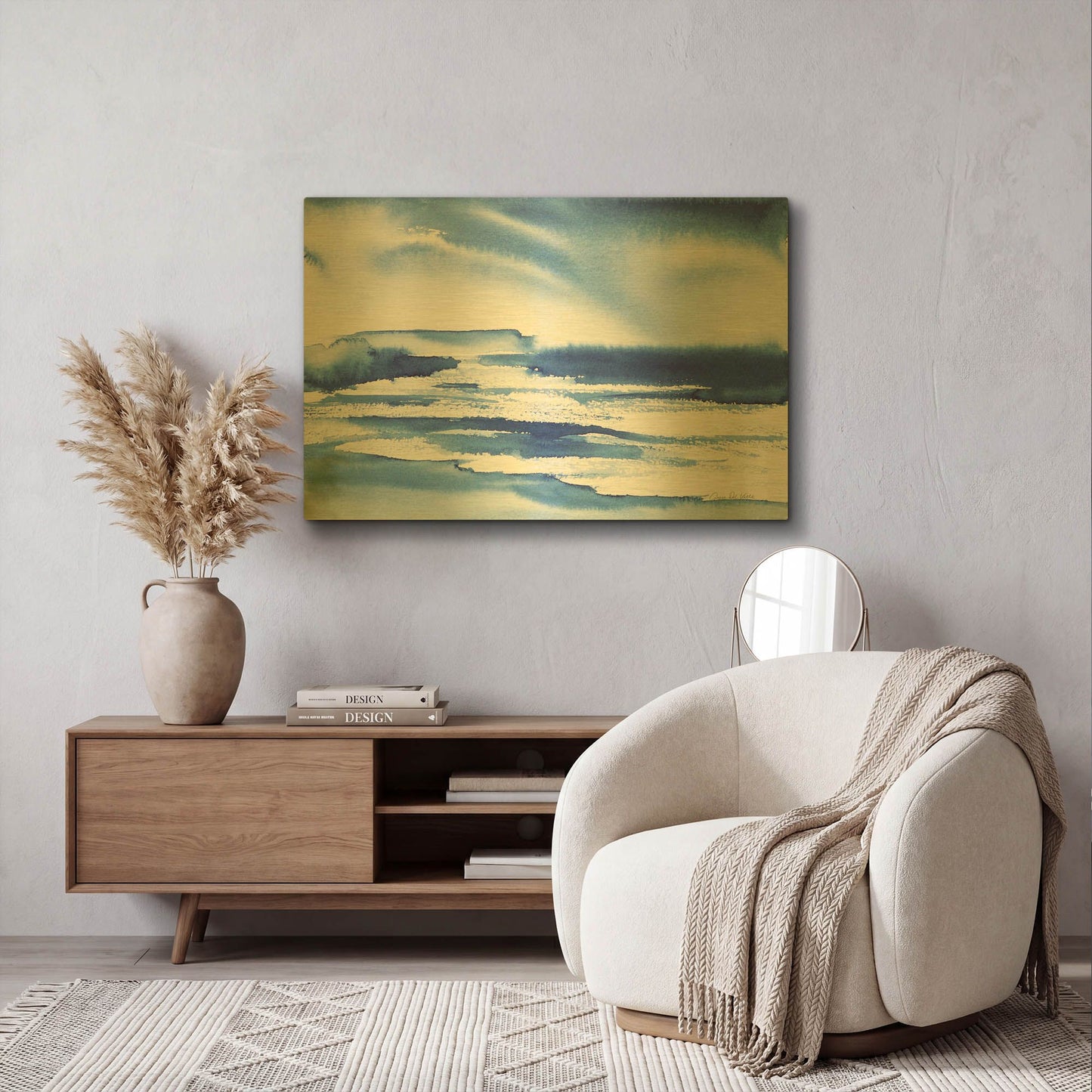 'Ocean Blue I' By Alan Majchrowicz Gold Metal Wall Art