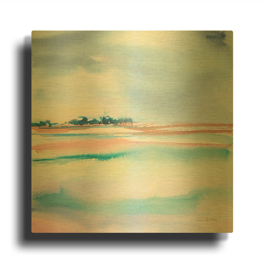 'Water And Sand' By Alan Majchrowicz Gold Metal Wall Art