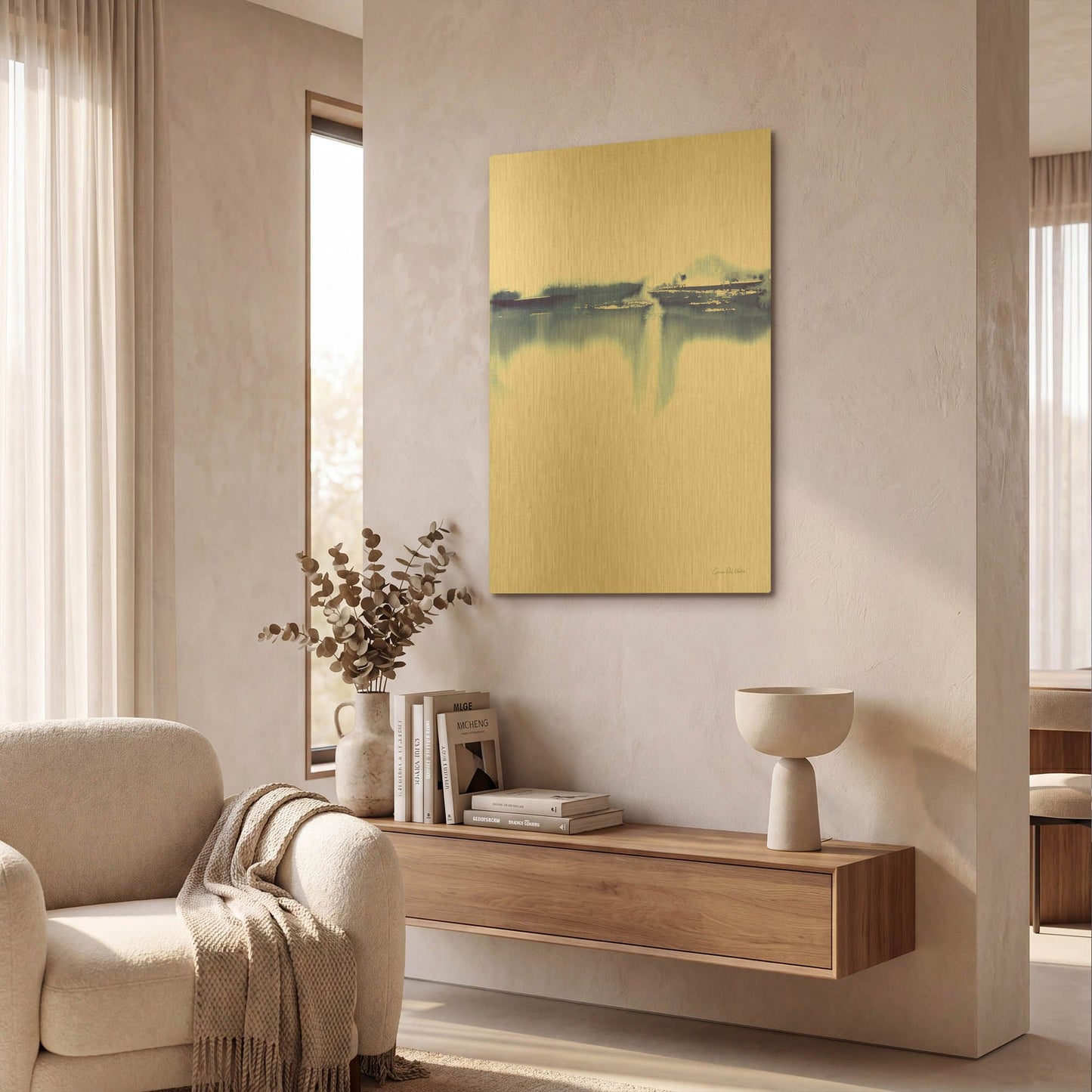 'Blue Horizon III' By Alan Majchrowicz Gold Metal Wall Art