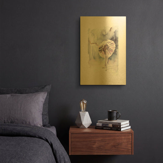 'Ballet VI White Border' By Alan Majchrowicz Gold Metal Wall Art