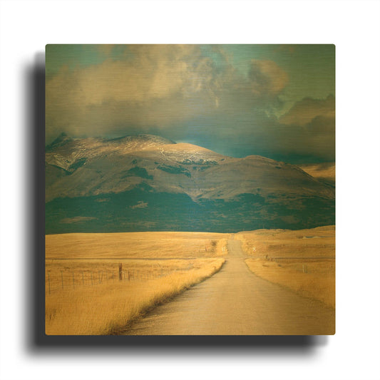 'Crossroads In Color Crop' By Alan Majchrowicz Gold Metal Wall Art