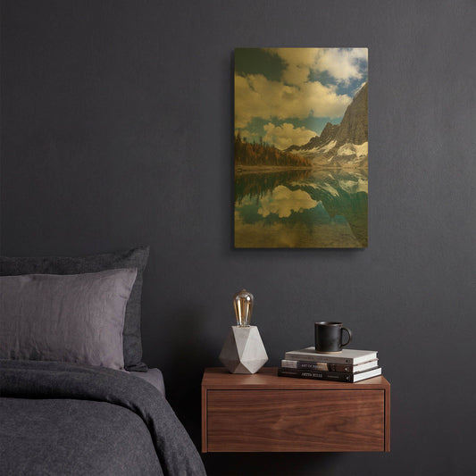 'Floe Lake Reflection I' By Alan Majchrowicz Gold Metal Wall Art