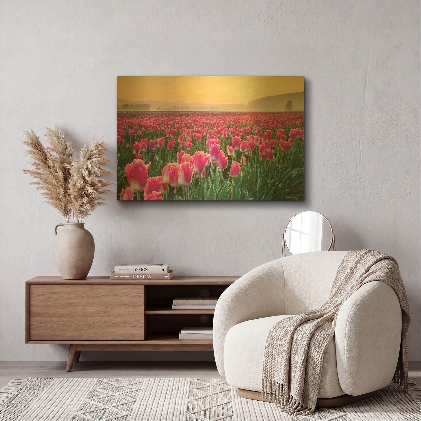'Skagit Valley Tulips I' By Alan Majchrowicz Gold Metal Wall Art