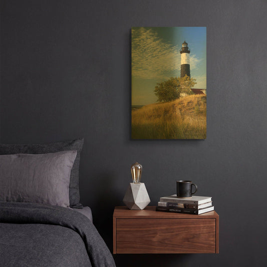 'Big Sable Point Lighthouse II' By Alan Majchrowicz Gold Metal Wall Art
