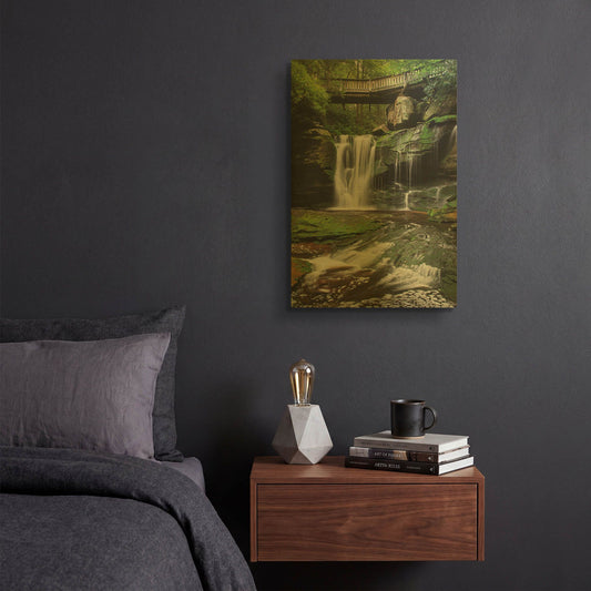 'Elakala Falls West I' By Alan Majchrowicz Gold Metal Wall Art